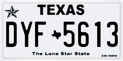TX license plate DYF5613