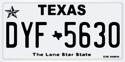 TX license plate DYF5630