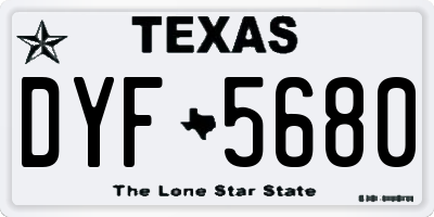 TX license plate DYF5680