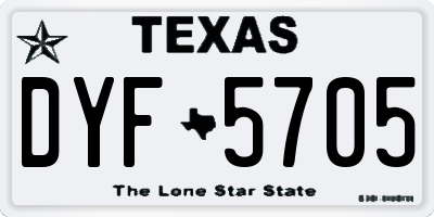 TX license plate DYF5705