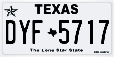 TX license plate DYF5717