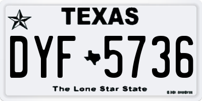 TX license plate DYF5736
