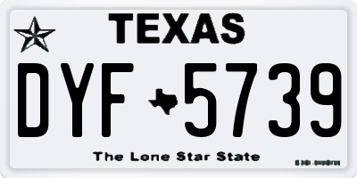 TX license plate DYF5739