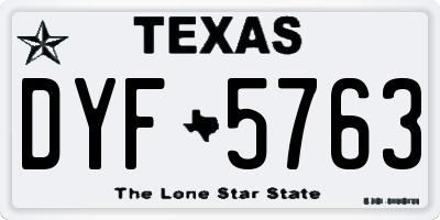 TX license plate DYF5763