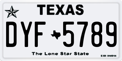 TX license plate DYF5789