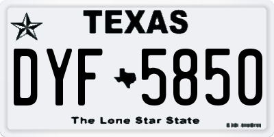 TX license plate DYF5850
