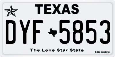 TX license plate DYF5853