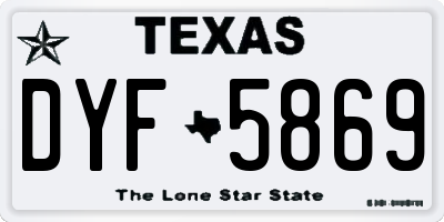 TX license plate DYF5869