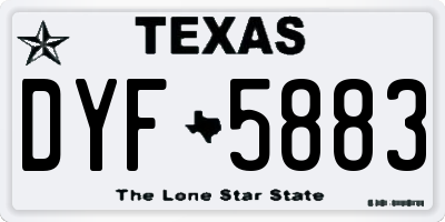 TX license plate DYF5883