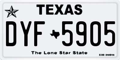 TX license plate DYF5905