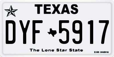 TX license plate DYF5917
