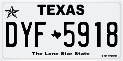 TX license plate DYF5918
