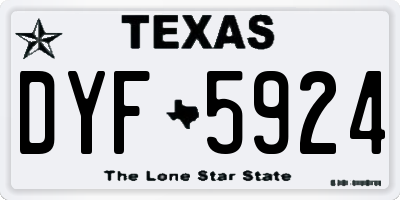 TX license plate DYF5924