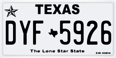 TX license plate DYF5926