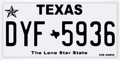 TX license plate DYF5936