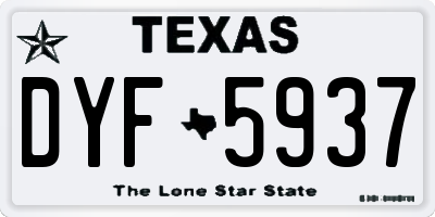 TX license plate DYF5937