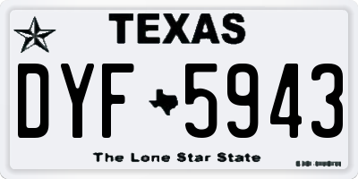 TX license plate DYF5943