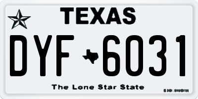 TX license plate DYF6031