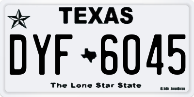 TX license plate DYF6045