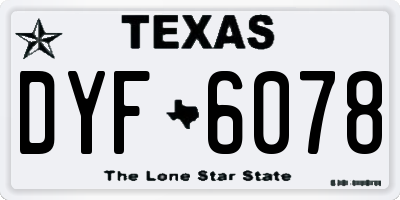TX license plate DYF6078