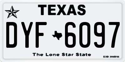 TX license plate DYF6097