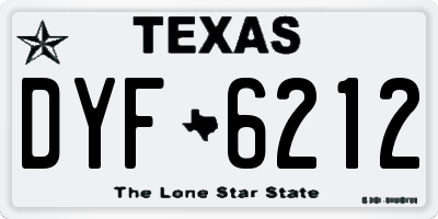 TX license plate DYF6212