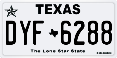 TX license plate DYF6288