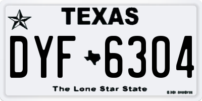 TX license plate DYF6304