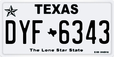 TX license plate DYF6343