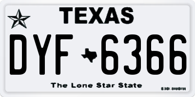 TX license plate DYF6366