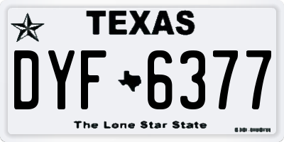 TX license plate DYF6377