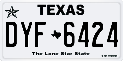 TX license plate DYF6424