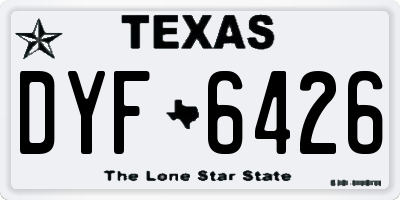 TX license plate DYF6426