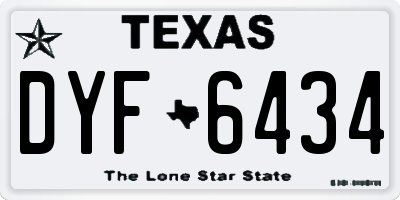 TX license plate DYF6434