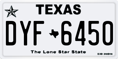 TX license plate DYF6450