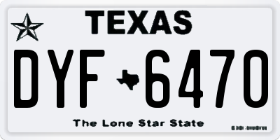 TX license plate DYF6470