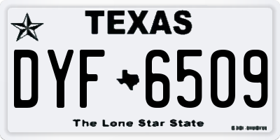 TX license plate DYF6509