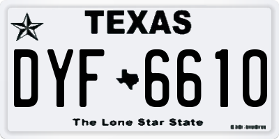 TX license plate DYF6610