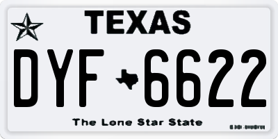 TX license plate DYF6622