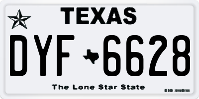 TX license plate DYF6628