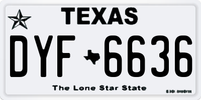 TX license plate DYF6636