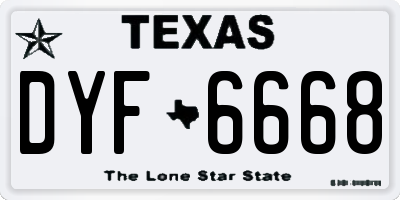TX license plate DYF6668