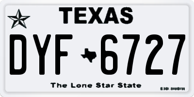 TX license plate DYF6727