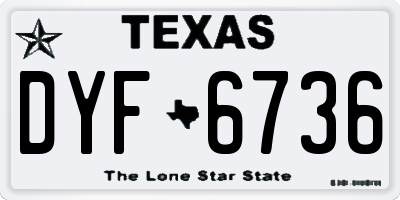 TX license plate DYF6736