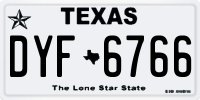 TX license plate DYF6766