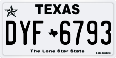 TX license plate DYF6793