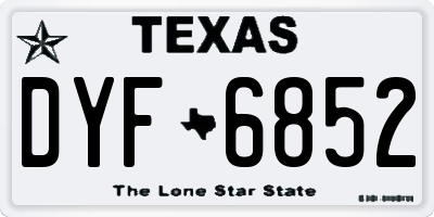TX license plate DYF6852