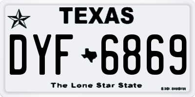 TX license plate DYF6869
