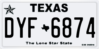 TX license plate DYF6874