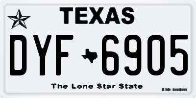TX license plate DYF6905